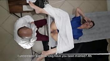 A patient visits the doctor, and as a result, she ends up with a cumshot in her pussy.