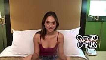 Watch as this 18-year-old brunette takes a deep breath and draws an eight.