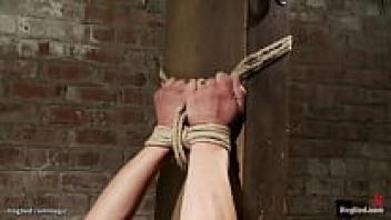 Sybian mounts a massive tits slave on its back.