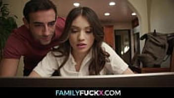 Her Stepbrother Handcuffs Her and Loves Her After Catching Her Watching Porn