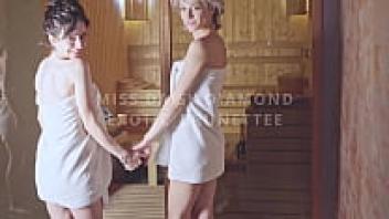 During the 4K session in the sauna, Pussy Squirt SHOOT Ice Cube and Champagne Play