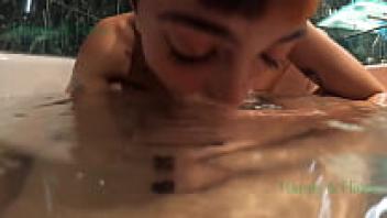 In the restroom, Happy and Hans are having sexual relations. While taking a bath. beneath water using a GoPro Incredible in every way. The first part