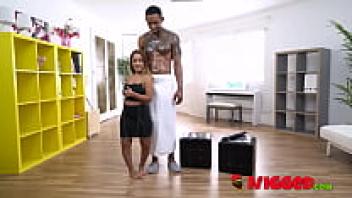 The super-tiny babe is interested in trying out a GIANT COCK! This chick has no set boundaries.