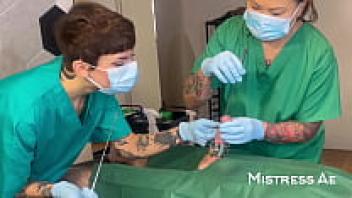 Exam and treatments with Madame Li Ying and our patient. Double Domme Medfet sounding examination and therapy