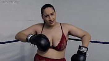 BBW Boxing with a Curvy Body in Lingerie