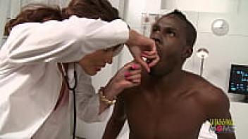 An enticing nurse manages to get her hands on a massive black cock.