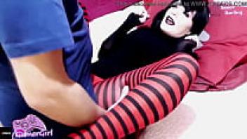 SweetDarling, the Hot Goth Stepsister, is having a hard love experience.