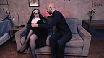 Nun Madalena is shown in the teaser taking a nice cumshot within her ass and then putting it out while the priest looks on. (The entire film on RED)