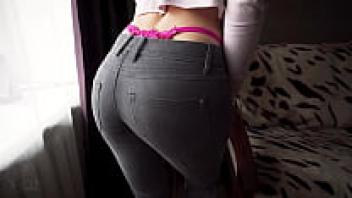 Wearing sexy jeans, Pawg teases with pink thongs and a whale tail.