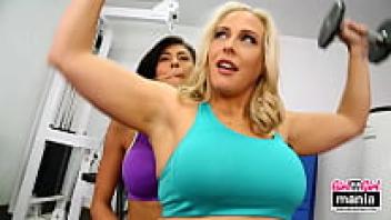 Girl-Girl Gym Angel Allwood Trains Tongue by Adoring Nikki Knightly!