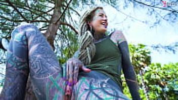 Naughty tattoo model PUBLIC masturbation, alternative adolescent ANAL SQUIRT outdoors, anal gape, prolapse (goth, punk, alt porn) ZF071