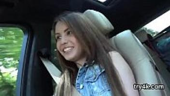 Loveable nympho blows penis in pov and gets moist cunt shagged.