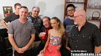 Michelle Honeywell's tiny blond Bukkake Party