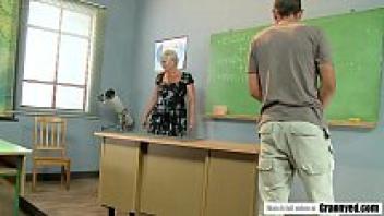 Pervert student admires elderly teacher.