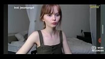 Adorable, naive teenager taunting on a webcam