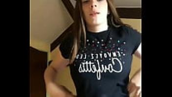 Cameltoe being teased by a cat