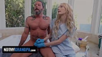 Cecelia Taylor, a little nursing student, tends to her stepgrandfather's enormous boneer—notMyGrandpa