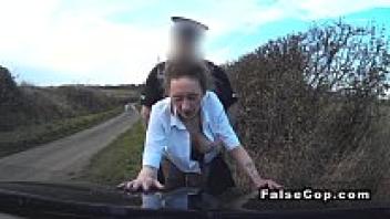 The busty blonde loved the phony cop after spotting him.