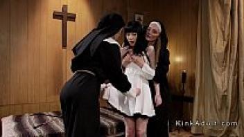 Anal was disciplined by two sisters.