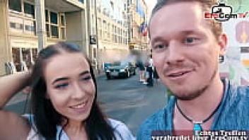 On their first date, a German brunette teen with tiny tits fell in love.