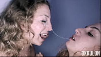 OKKULON: Rough Lesbian Spit Kissing (Venom Evil and Liz Rainbow)