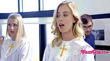 While singing hymns, the church girl adores her stepbrother.