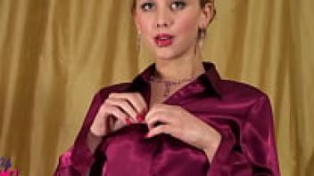 red blouse made of satin