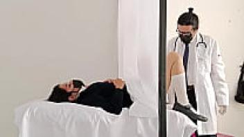 The doctor almost gets caught taking advantage of the check-up!