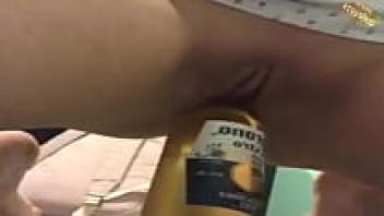 Stunning Adolescent Girl Masturbation Using a Bottle