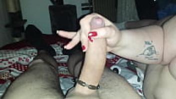 Handjob cum once more