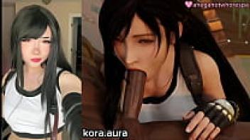 Ahegahotgirlspa's Koraaura Tifa Lockhart cosplay oral sex blowjob animated 3D