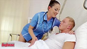 House: Christian Deans Hard Cock Out Rides It Hard While a Hot Nurse (Valentina Ross) Whips Her Long Ponytail