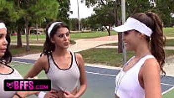 Three basketball girls from the Lingerie League adore one another.