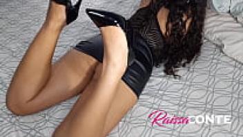 In bed waiting rolls, a naughty believer wearing a leather skirt and high heels Teenage big ass leather skirt with high heels