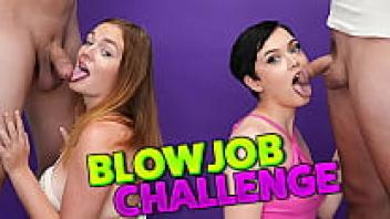 Who can cum first in the Blow Job Challenge?