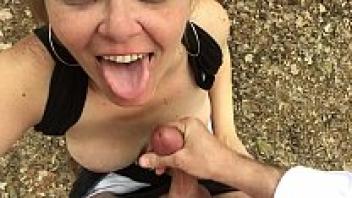 In the woods, Jenna Jaymes blows a guy away in 1080p.