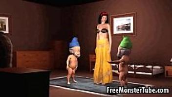 Snow White, the hot 3D cartoon, gets double teamed-high 1.