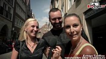 Porn casting for outdoor sex is done in Münster by a German couple.