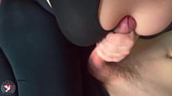 After yoga, a sensual titjob and handjob with a large cock cumshot Beautiful Dove