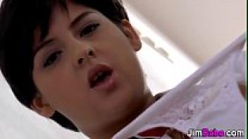 Teenage hottie eats sperm