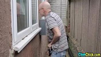 Dominga jerking while clothed