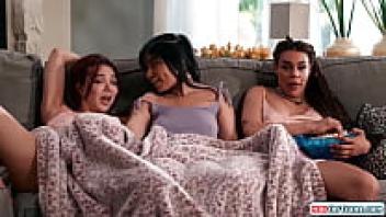 My attractive female girlfriend is jerking me off. Eva Maxim and Emma Rose