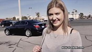 POV style: An amateur adolescent with gorgeous tits is adored