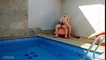 I caught my neighbour masturbating in the pool because I believed she was alone at home, and I couldn't help myself.