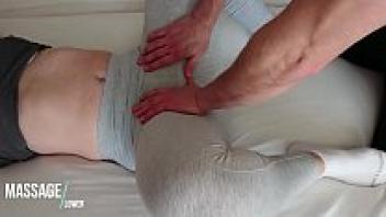 Touch her teen pussy in yoga pants.