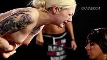 Brutal b, blonde chick.