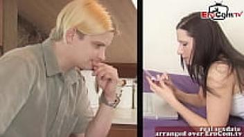 British brunette adolescent love with little tits