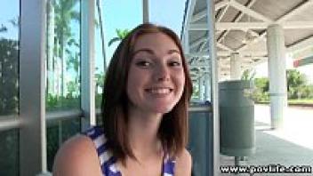 POVLife Teen facialization of a pale redhead pick-up