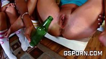 Insertions of objects and dildos in mild sex group play