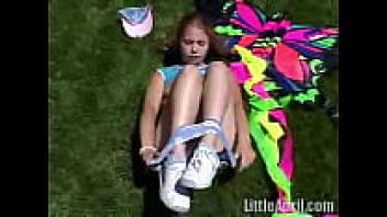 Outdoor Sweet Little April Lollipop Pussy